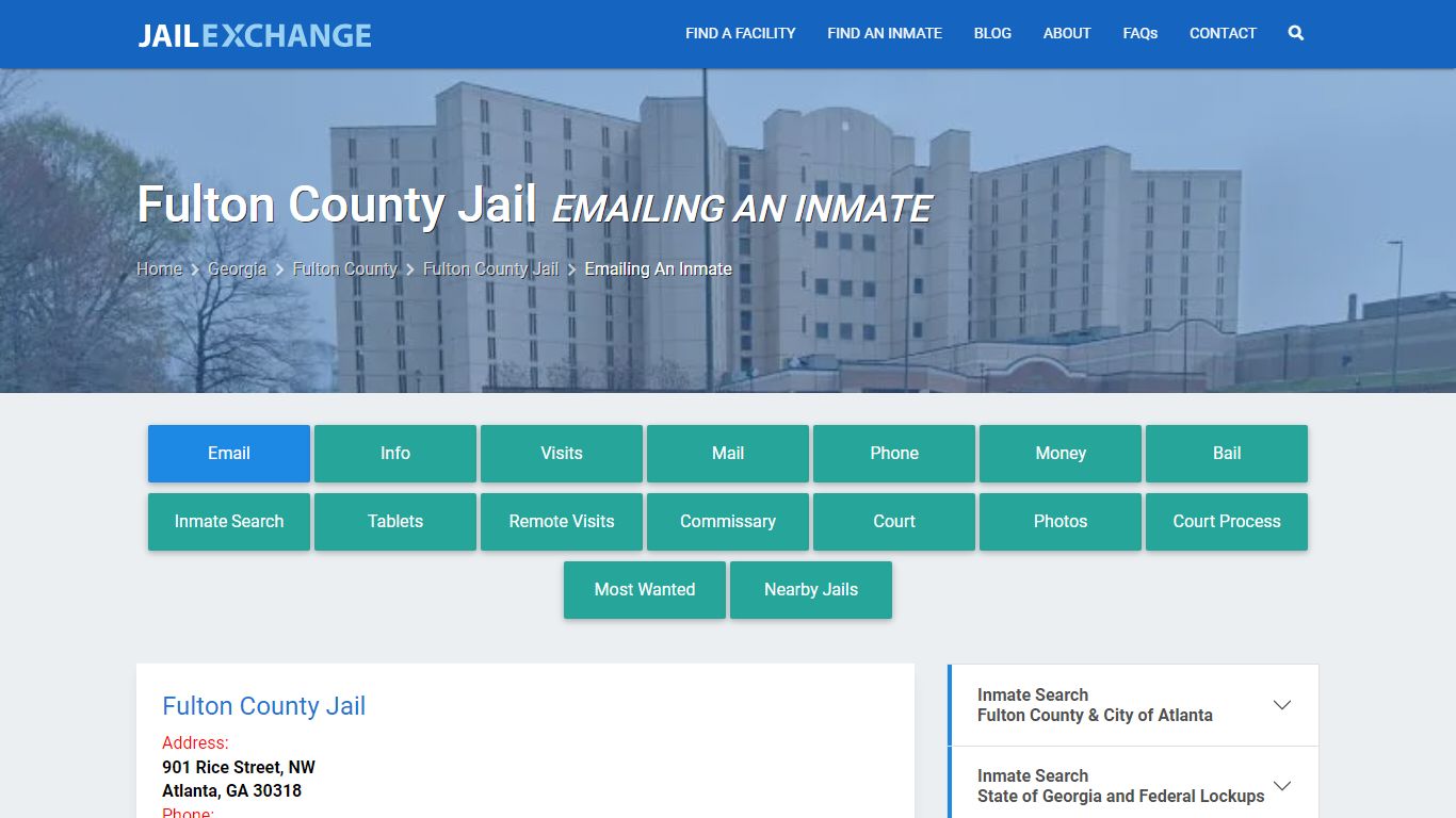 Inmate Text, Email - Fulton County Jail, GA - Jail Exchange
